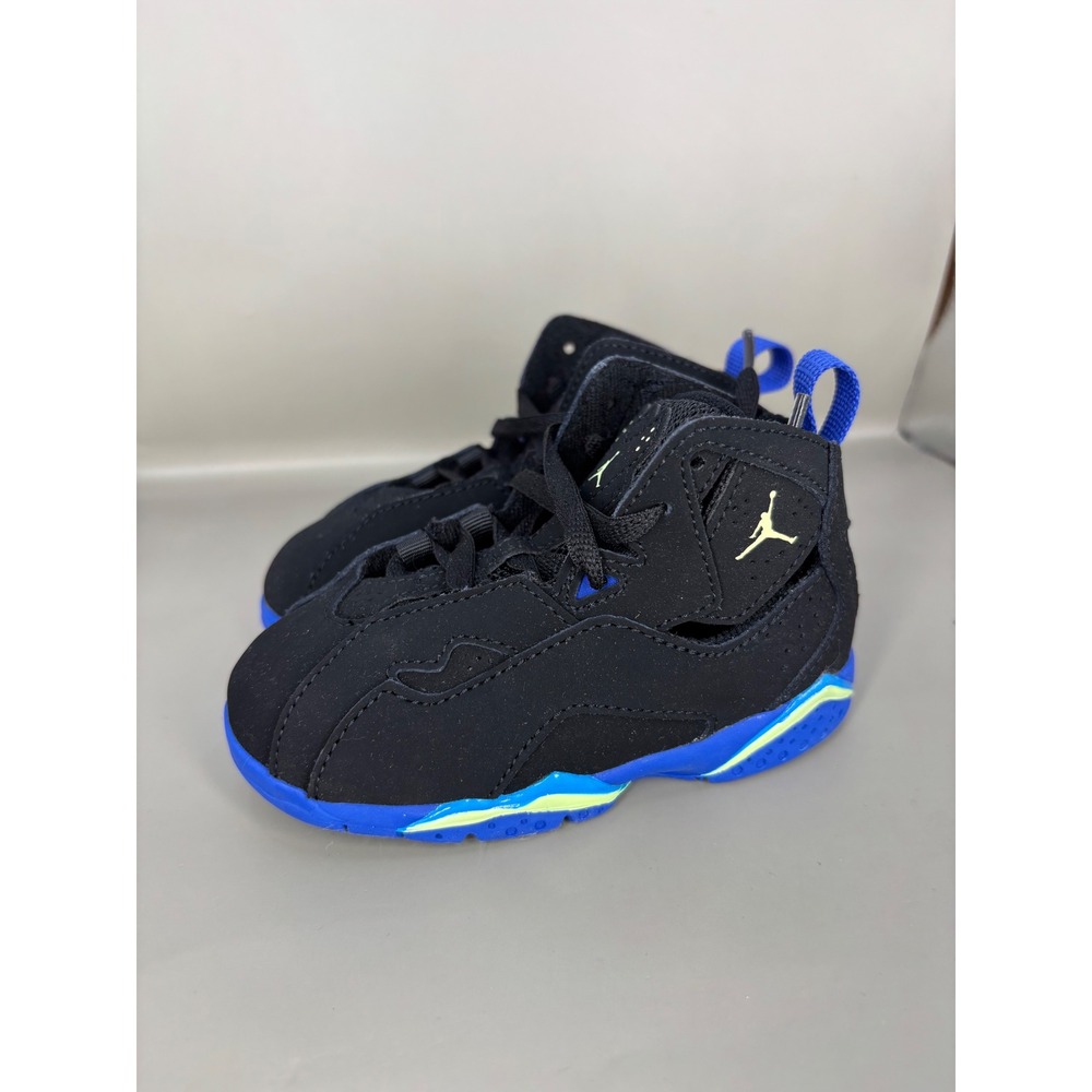 Jordan True Flight TD Black Hyper Royal Volt Toddler Sneakers 343797-074 7C - Picture 3 of 8